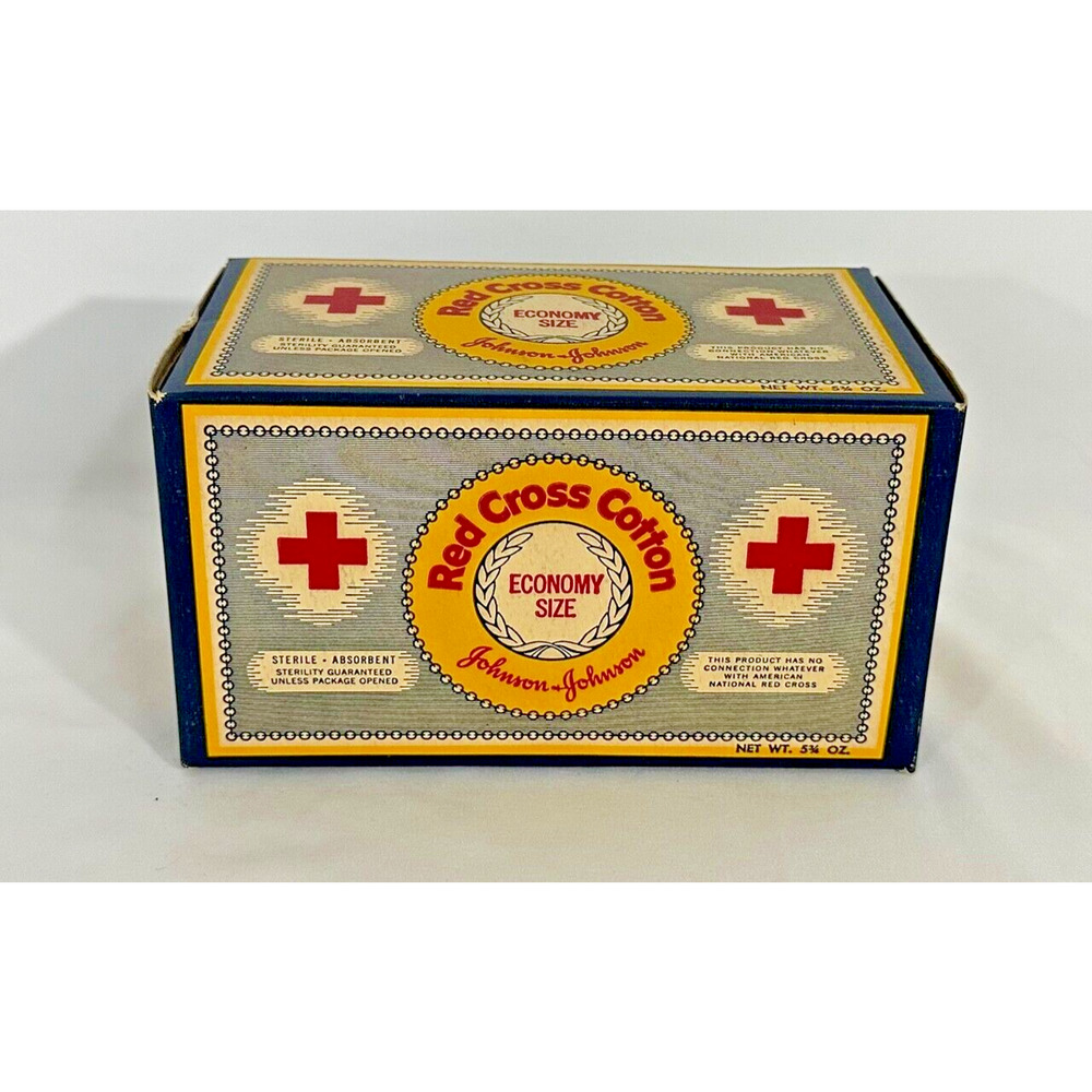 NOS Vintage Economy Size Johnson and Johnson Red Cross Cotton Balls